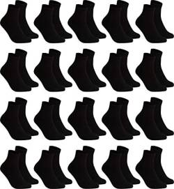 gigando – Kurze Quarter Socken Herren schwarz Baumwolle 20 Paar im Vorteilspack, atmungsaktive Kurzsocken für Alltag, Sport und Freizeit, ohne Naht, 43-46 von gigando
