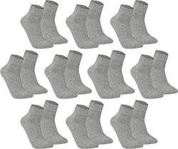 gigando – Kurze Quarter Socken Herren silber Baumwolle 10 Paar im Vorteilspack, atmungsaktive Kurzsocken für Alltag, Sport und Freizeit, ohne Naht, 43-46 von gigando