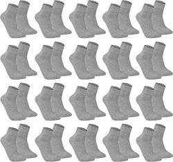gigando – Kurze Quarter Socken Herren silber Baumwolle 20 Paar im Vorteilspack, atmungsaktive Kurzsocken für Alltag, Sport und Freizeit, ohne Naht, 43-46 von gigando