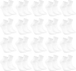 gigando – Kurze Quarter Socken Herren weiß Baumwolle 20 Paar im Vorteilspack, atmungsaktive Kurzsocken für Alltag, Sport und Freizeit, ohne Naht, 39-42 von gigando