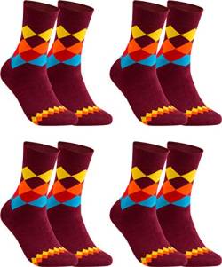 gigando - Qualitäts Socken für Herren 4 Paar – kariertes buntes Muster für Anzug, Business und Freizeit – bordeaux – 43/46 von gigando