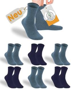 gigando Socken Bio-Baumwolle Soft-Bund, Premium-Qualität ohne Gummi-Bund, extra weich, für Damen & Herren, jeanstöne, 39-42 von gigando