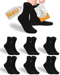 gigando Socken Bio-Baumwolle Soft-Bund, Premium-Qualität ohne Gummi-Bund, extra weich, für Damen & Herren, schwarz, 39-42 von gigando