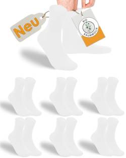gigando Socken Bio-Baumwolle Soft-Bund, Premium-Qualität ohne Gummi-Bund, extra weich, für Damen & Herren, weiß, 35-38 von gigando