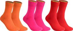 gigando – Socken Herren Baumwolle Uni Farben 3er oder 8er Pack in Premiumqualität – bunt farbige Strümpfe für Anzug, Business, Freizeit – ohne Naht - in rosa, rot, orange Größe 35-38 von gigando
