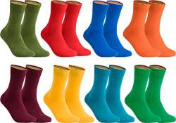 gigando Socken Herren Baumwolle Uni Farben 4er oder 8er Pack in Premiumqualität Strümpfe für Anzug, Business und Freizeit - olive, 43-46, 8 Paar - Olive von gigando