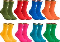 gigando – Socken Herren Baumwolle Uni Farben 4er oder 8er Pack in Premiumqualität – Strümpfe für Anzug, Business und Freizeit - olive, orange, rosa, blau, rot, gelb, petrol, grün Gr. 39-42 von gigando