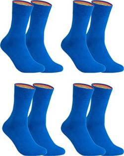 gigando – Socken Herren Baumwolle Uni Farben 4er oder 8er Pack in Premiumqualität – bunt farbige Strümpfe für Anzug, Business, Freizeit – ohne Naht - in blau Größe 35-38 von gigando