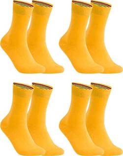 gigando – Socken Herren Baumwolle Uni Farben 4er oder 8er Pack in Premiumqualität – bunt farbige Strümpfe für Anzug, Business, Freizeit – ohne Naht - in gelb Größe 43-46 von gigando