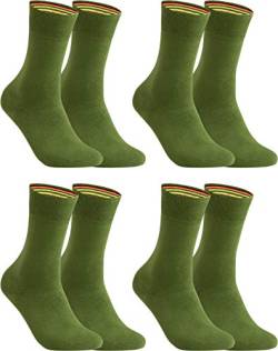 gigando – Socken Herren Baumwolle Uni Farben 4er oder 8er Pack in Premiumqualität – bunt farbige Strümpfe für Anzug, Business, Freizeit – ohne Naht - in olive Größe 39-42 von gigando