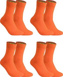 gigando – Socken Herren Baumwolle Uni Farben 4er oder 8er Pack in Premiumqualität – bunt farbige Strümpfe für Anzug, Business, Freizeit – ohne Naht - in orange Größe 39-42 von gigando