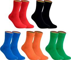 gigando – Socken Herren Baumwolle Uni Farben 5er oder 8er Pack in Premiumqualität – bunt farbige Strümpfe für Anzug, Business und Freizeit - rot, grün, schwarz, blau, orange Gr. 39-42 von gigando