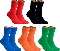 gigando – Socken Herren Baumwolle Uni Farben 5er oder 8er Pack in Premiumqualität – bunt farbige Strümpfe für Anzug, Business und Freizeit - rot, grün, schwarz, blau, orange Gr. 43-46 von gigando