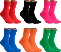 gigando – Socken Herren Baumwolle Uni Farben 6er oder 8er Pack in Premiumqualität – bunt farbige Strümpfe für Anzug, Business und Freizeit - rot, grün, orange, blau, rosa, schwarz Gr. 35-38 von gigando
