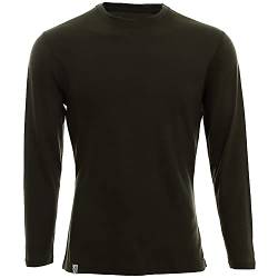 Merino Shirt - Thermounterhemd Langarm I Thermo Oberteil aus 100% Merinowolle I T-Shirt Longsleeve für Wandern, Sport I Oliv, Größe S von gipfelsport