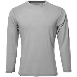 Merino Shirt - Thermounterhemd Langarm I Thermo Oberteil aus 100% Merinowolle I T-Shirt Longsleeve für Wandern, Sport I grau, Größe L von gipfelsport