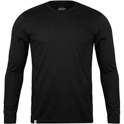 Merino Shirt - Thermounterhemd Langarm I Thermo Oberteil aus 100% Merinowolle I schwarz, Größe L von gipfelsport