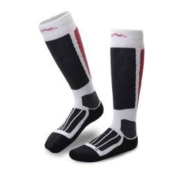 gipfelsport Skisocken für Kinder, Herren und Damen - Dicke Socken aus Merinowolle, warme Merino Snowboardsocken, 1x Paar Skistrümpfe, Weiß, Größe 24-27 von gipfelsport