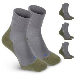 gipfelsport Wandersocken Herren & Damen, Outdoor Trekkingsocken | Hiking Socks, Wanderstrümpfe aus Merinowolle | Trekking Socken für Wandern | Größe 36-38 I Grün, Dünn I 3x Paar von gipfelsport