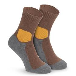 gipfelsport Wandersocken aus Merino Wolle dick Braun (1x Paar) 28-31 von gipfelsport