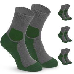 gipfelsport Wandersocken aus Merino Wolle dick Grün (3 x Paar - Set) 39-41 von gipfelsport