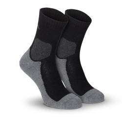 gipfelsport Wandersocken aus Merino Wolle dick Schwarz (1x Paar) 28-31 von gipfelsport