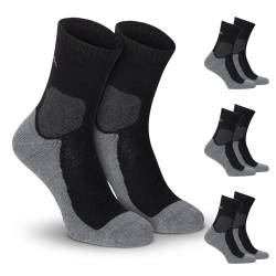 gipfelsport Wandersocken aus Merino Wolle dick Schwarz (3 x Paar - Set) 24-27 von gipfelsport