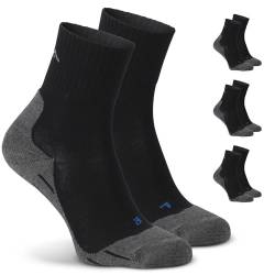 gipfelsport Wandersocken aus Merino Wolle dünn Schwarz (3 x Paar - Set) 28-31 von gipfelsport