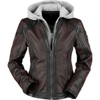 Gipsy Lederjacke - Angy W18 LASANV - XS bis 5XL - für Damen - Größe 3XL - dunkelrot von gipsy