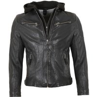 Gipsy Lederjacke GMRyan Echtleder Herren Lederjacke Kapuze Lammnappa schwarz von gipsy