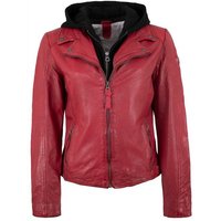 Gipsy Lederjacke GWYvie Gipsy - Damen Echtleder Lederjacke Lammnappa Kapuze rot von gipsy