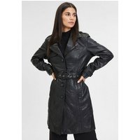 Gipsy Ledermantel 1102-0008 im Trenchcoat-Look mit Taillengürtel von gipsy