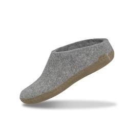 glerups dk B Slipper Unisex - Erwachsene Filz-Slipper, Damen,Herren Huettenschuhe,Filz-Schuhe,Filz-Pantoffel,Pantoletten,Puschen Grau, 37 EU / 4 UK von glerups dk