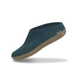 glerups dk B Slipper Unisex - Erwachsene Filz-Slipper, Damen,Herren Huettenschuhe,Filz-Schuhe,Filz-Pantoffel,Pantoletten,Puschen Petrol, 39 EU / 6 UK von glerups dk