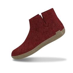 glerups dk G Ankle Shoe - Erwachsene Filz-Stiefel, Damen,Herren Huettenschuhe,Filz-Schuhe,Filz-Pantoffel,Pantoletten,Puschen Rot, 39 EU / 6 UK von glerups dk