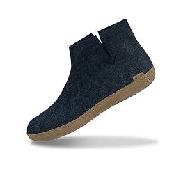 glerups dk G Ankle Shoe Unisex-Erwachsene Filz-Stiefel, Damen,Herren Huettenschuhe, lammfell Merino-Wolle Schafwolle warm Winter,Denim,36 EU / 3.5 UK von glerups dk