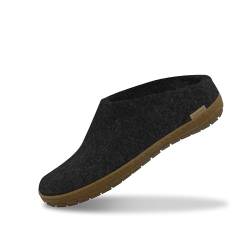 glerups dk Modell BR-02 Unisex - Erwachsene Filz-Slipper, Damen,Herren Huettenschuhe, abs Anti-rutsch Unisex Maenner,Charcoal,47 EU / 12 UK von glerups dk