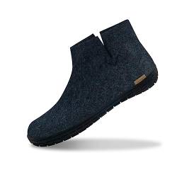 glerups dk Modell GR-02 Unisex-Erwachsene Filz-Stiefel, Damen,Herren Huettenschuhe, Freizeit leger Pantoffel Slipper Puschen warm,Denim,37 EU / 4 UK von glerups dk