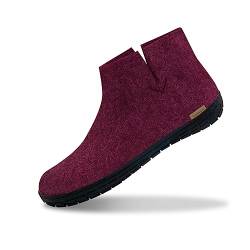 glerups dk Modell GR-02 Unisex-Erwachsene Filz-Stiefel, Damen,Herren Huettenschuhe, Maenner Frauen maennliche weibliche leger,Cranberry,37 EU / 4 UK von glerups dk