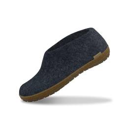 glerups dk Unisex - Erwachsene Filz-Hausschuh AR, Damen,Herren Hausschuh,Huettenschuh, Schafwolle, rutschfeste Gummisohle Blau (Denim), 37 EU / 4 UK von glerups dk