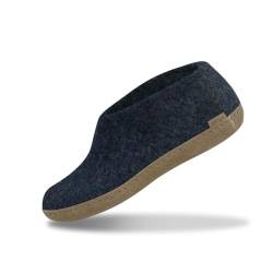 glerups dk Unisex - Erwachsene Hausschuhe, Damen,Herren Hüttenschuhe,Ledersohle, Pantoffel Puschen Stiefel lammfell Merino-Wolle,Blau,49 EU / 14 UK von glerups dk