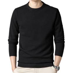 glomy * Herren Rundhals Pullover Langarm Pullover in verschiedenen Farben, Schwarz , XL von glomy