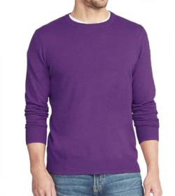 glomy * Herren Rundhals Pullover Langarm Pullover in verschiedenen Farben, violett, Large von glomy