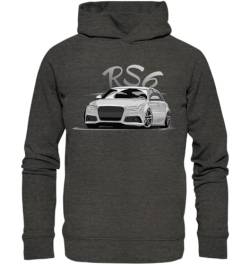 glstkrrn A6 S6 Rennsport 4G Avant Hoodie, Regular, Unisex, Dark Heather Grey, XL von glstkrrn