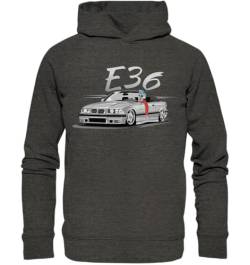 glstkrrn E36 Cabrio Hoodie, Regular, Unisex, Dark Heather Grey, M von glstkrrn