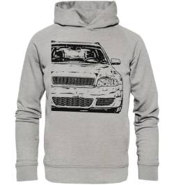 glstkrrn RS4 B5 Avant One Life Hoodie, Regular, Unisex, Heather Grey, XXL von glstkrrn