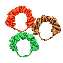 gofidin 3 Stück Spa-Stirnbänder, plissiert, elastisches Band, breite Stirnbänder, grüner Kopf, Spa-Haarband, Haarschmuck von gofidin