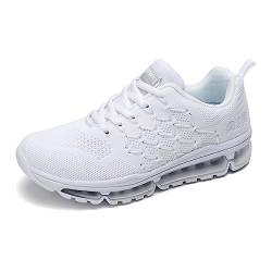 gojiang Laufschuhe Sneaker für Herren Damen Leichtgewichts Atmungsaktiv rutschfeste Sportschuhe Tennis Fitness Jogging Turnschuhe White 37EU von gojiang