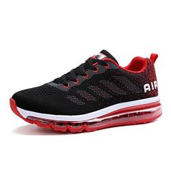 gojiang Laufschuhe Sportschuhe Herren Damen Straßenlaufschuhe Turnschuhe Modisch Atmungsaktiv rutschfest Sneakers Fitness Schuhe Blackred-39 von gojiang