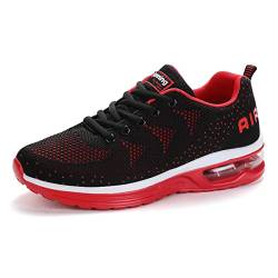 gojiang Laufschuhe Sportschuhe Herren Damen Straßenlaufschuhe Turnschuhe Modisch Atmungsaktiv rutschfest Sneakers Fitness Schuhe Blackred01-39 von gojiang